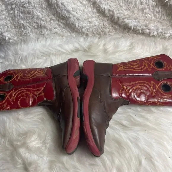 Durango Women's Rebelicious Western Boot Dark brown & Red  rubber soles SZ9.5M - Picture 8 of 14